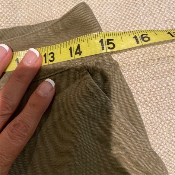Craft Barrow Loose Capri Pants size 6 Stretch wide leg OLIVE Capri Pants - Picture 2 of 5